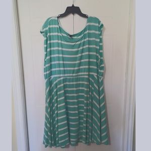 Torrid Mint and White Stripe Jersey Dress